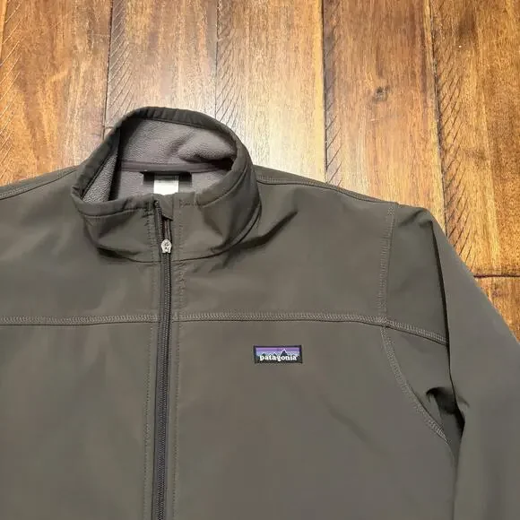 Patagonia Jacket Mens Large Green Softshell Fleece Lined Full Zip Hiking Walking - Picture 3 of 14